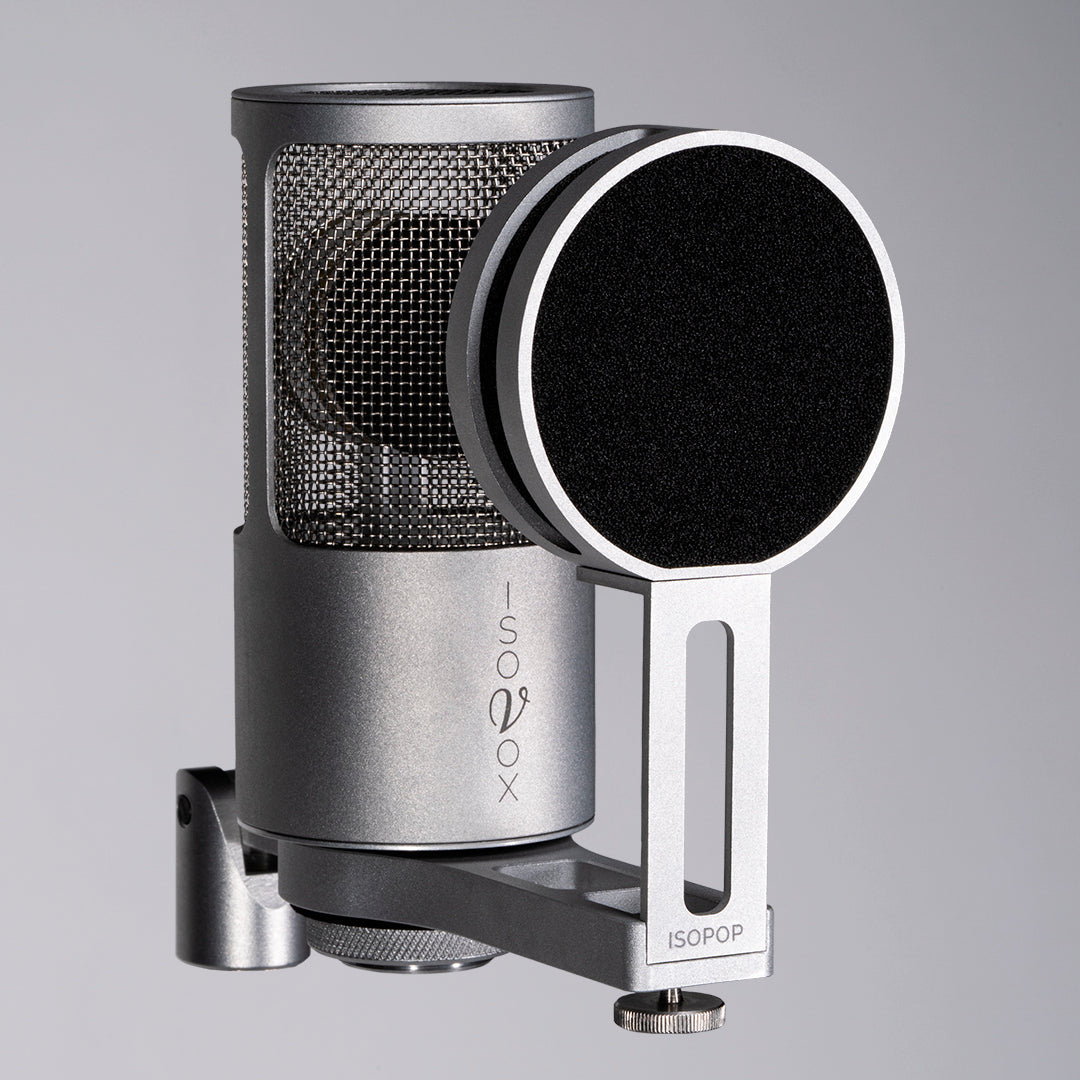 ISOMIC Voice over microphone with pop filter included shot in home studio