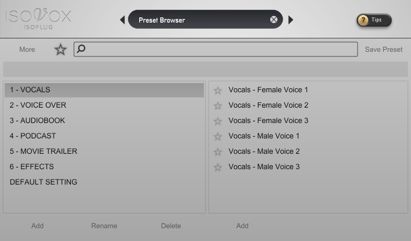 showcase of Vocal and voice over plugin with presets for male and female voice