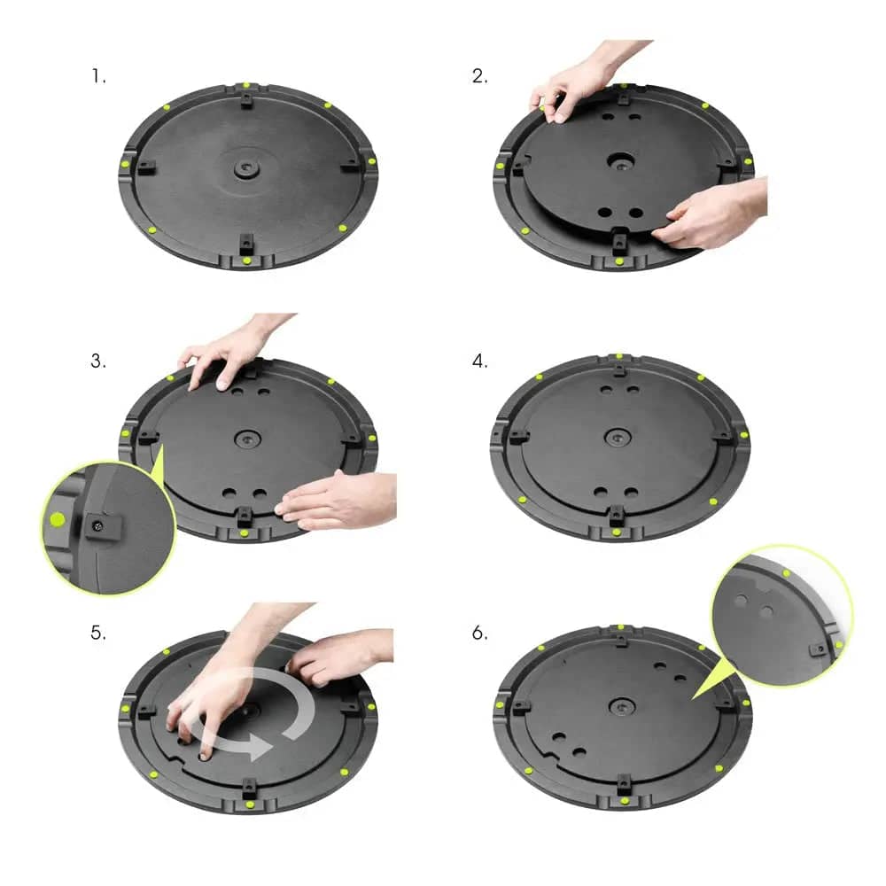 Vocal Booth Round Stand Instructions - Black - ISOVOX